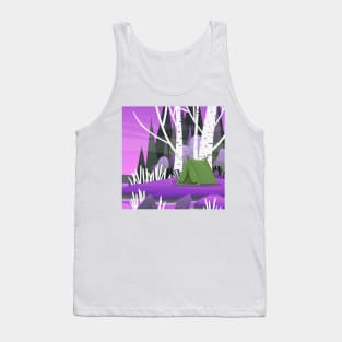 Landscape Art Lake Purple Pink Tank Top